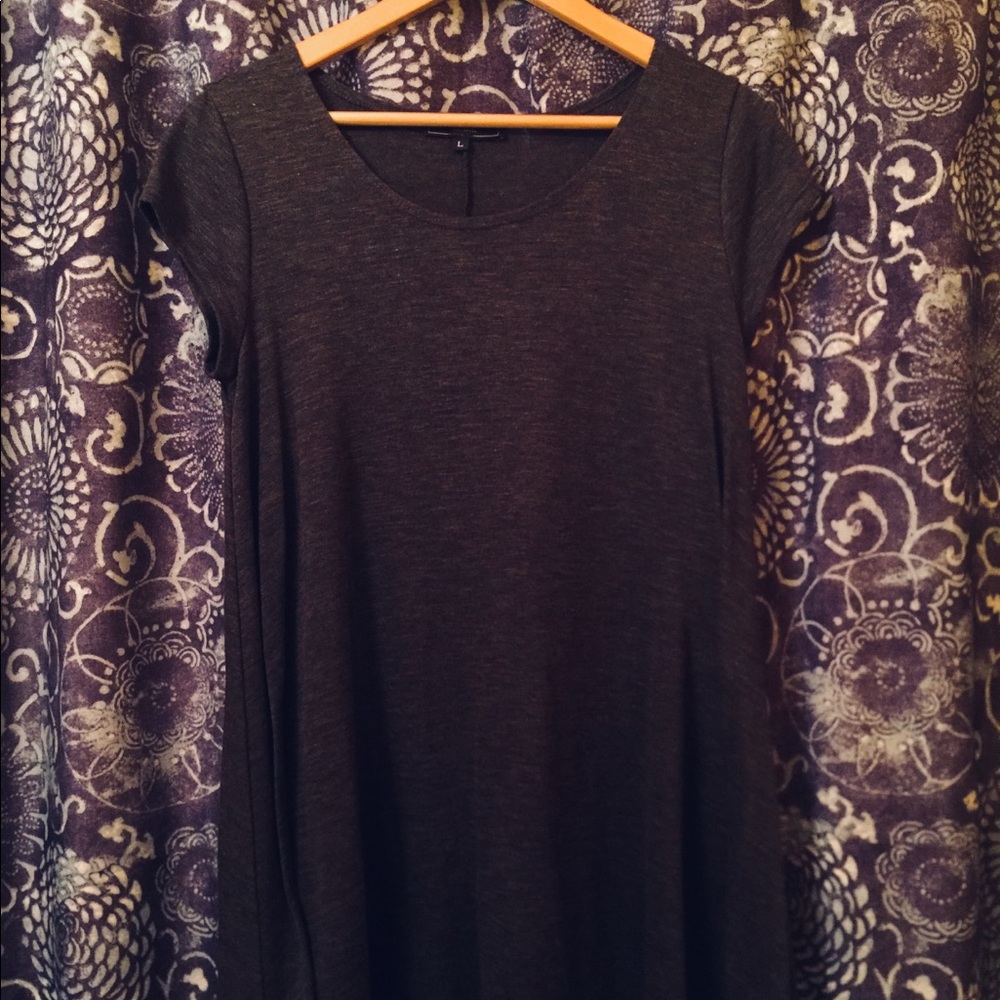 Dark Grey Swing T-shirt Dress